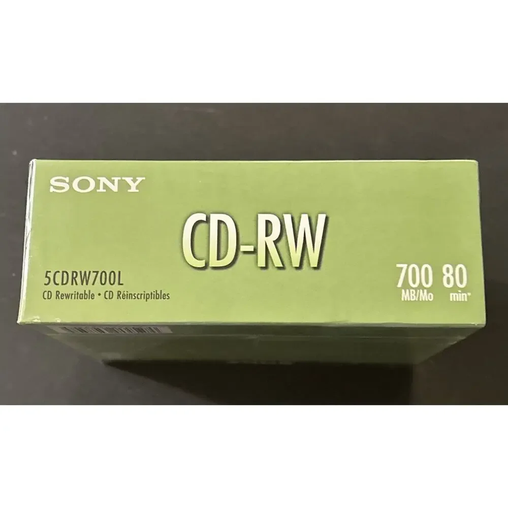 Sony CD-RW 5-Pack Blank Discs 700MB 80Min Rewritable 5CDRW700L, New & Sealed